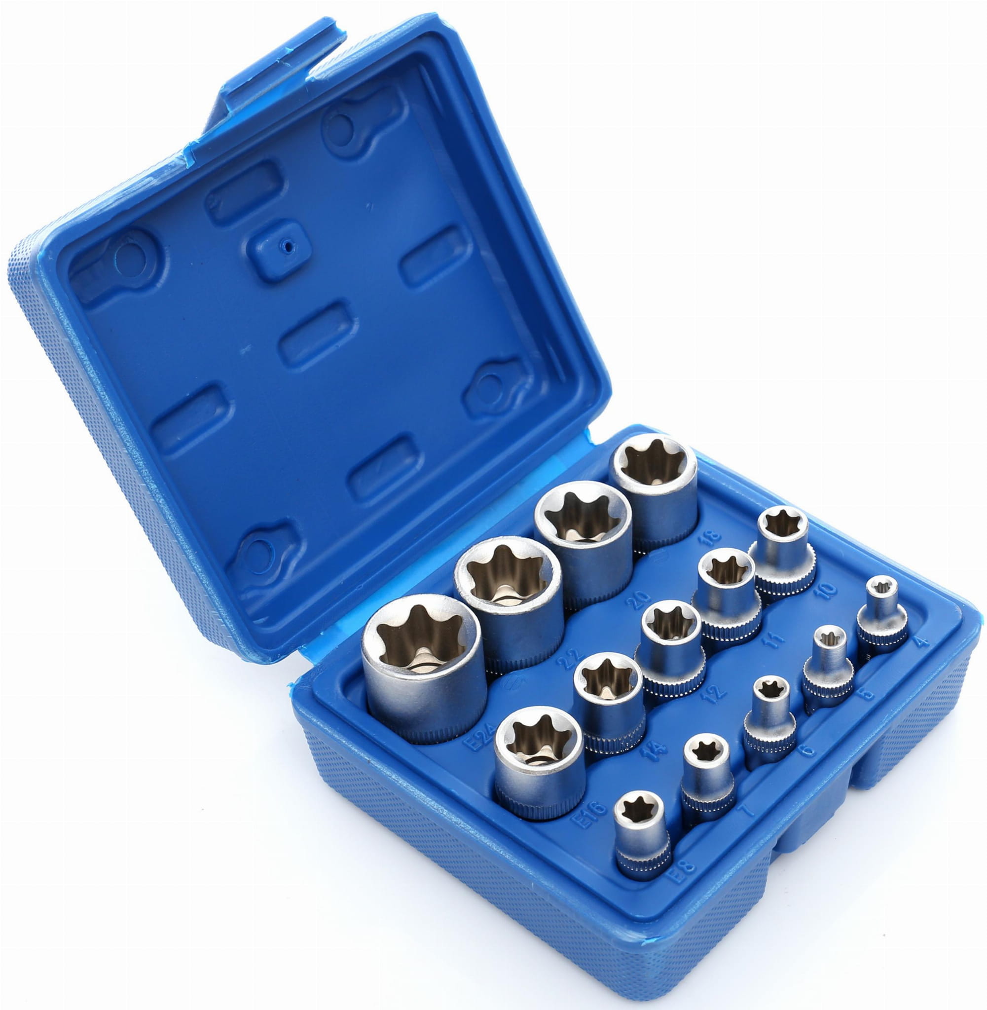 Juego de llaves de vaso TORX de 14 piezas con estuche práctico