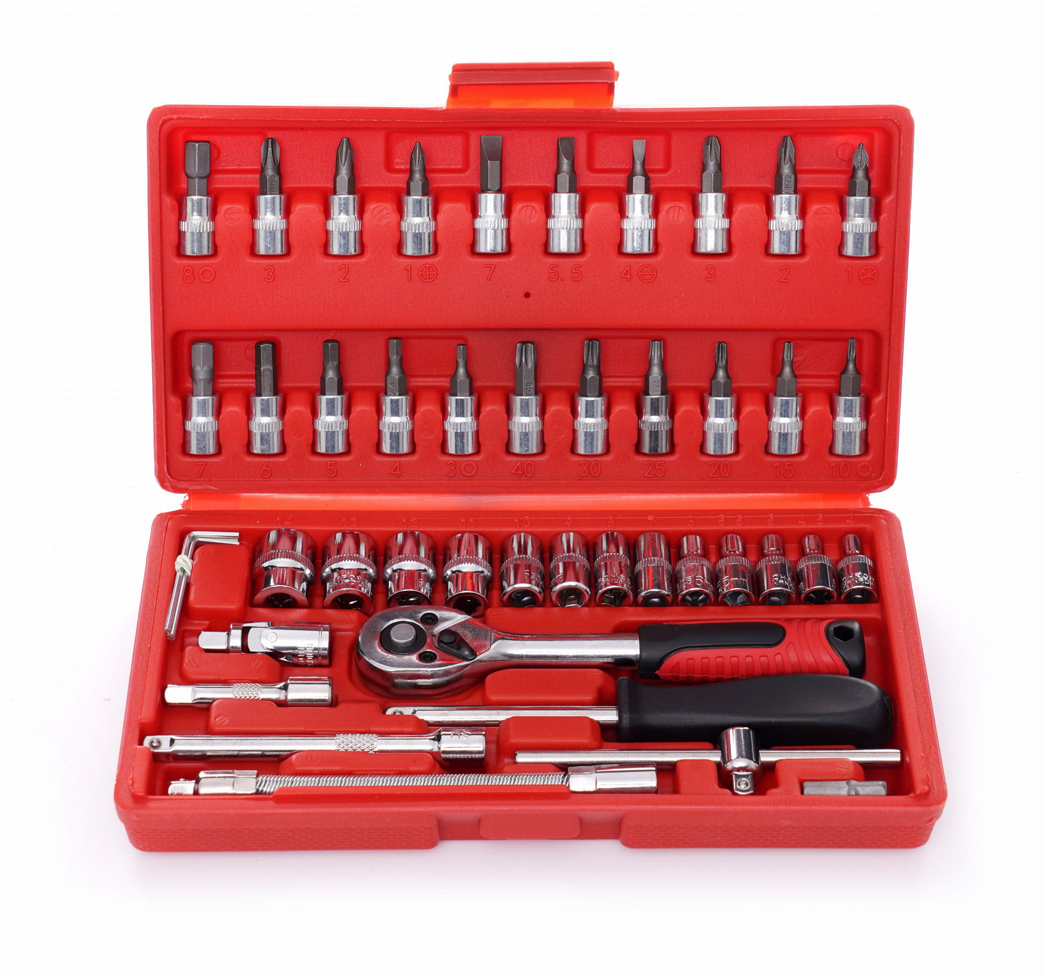 Coffret d'outils de 46 pièces. Clés à douille