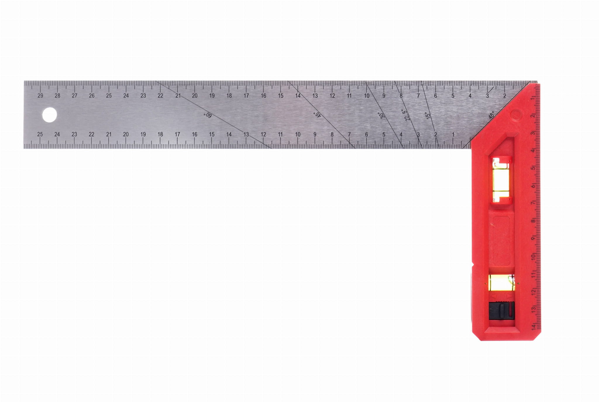 Équerre avec niveau 300-603 mm en aluminium massif