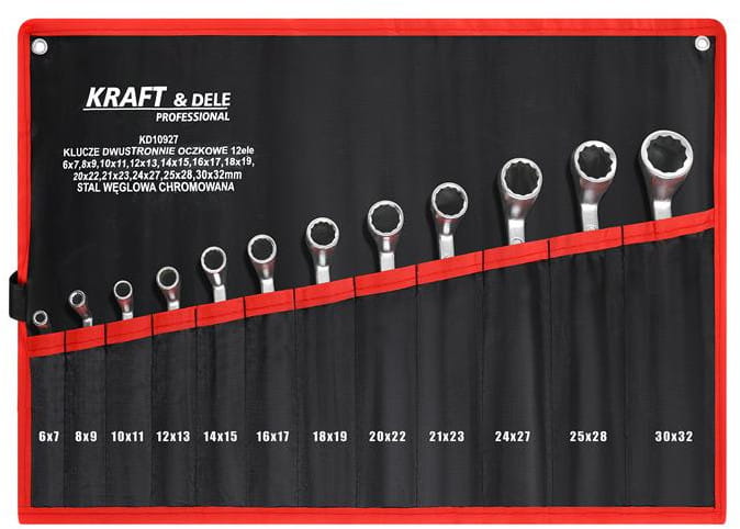 Clés à anneau à double extrémité, 12 pièces | Kraft&Dele