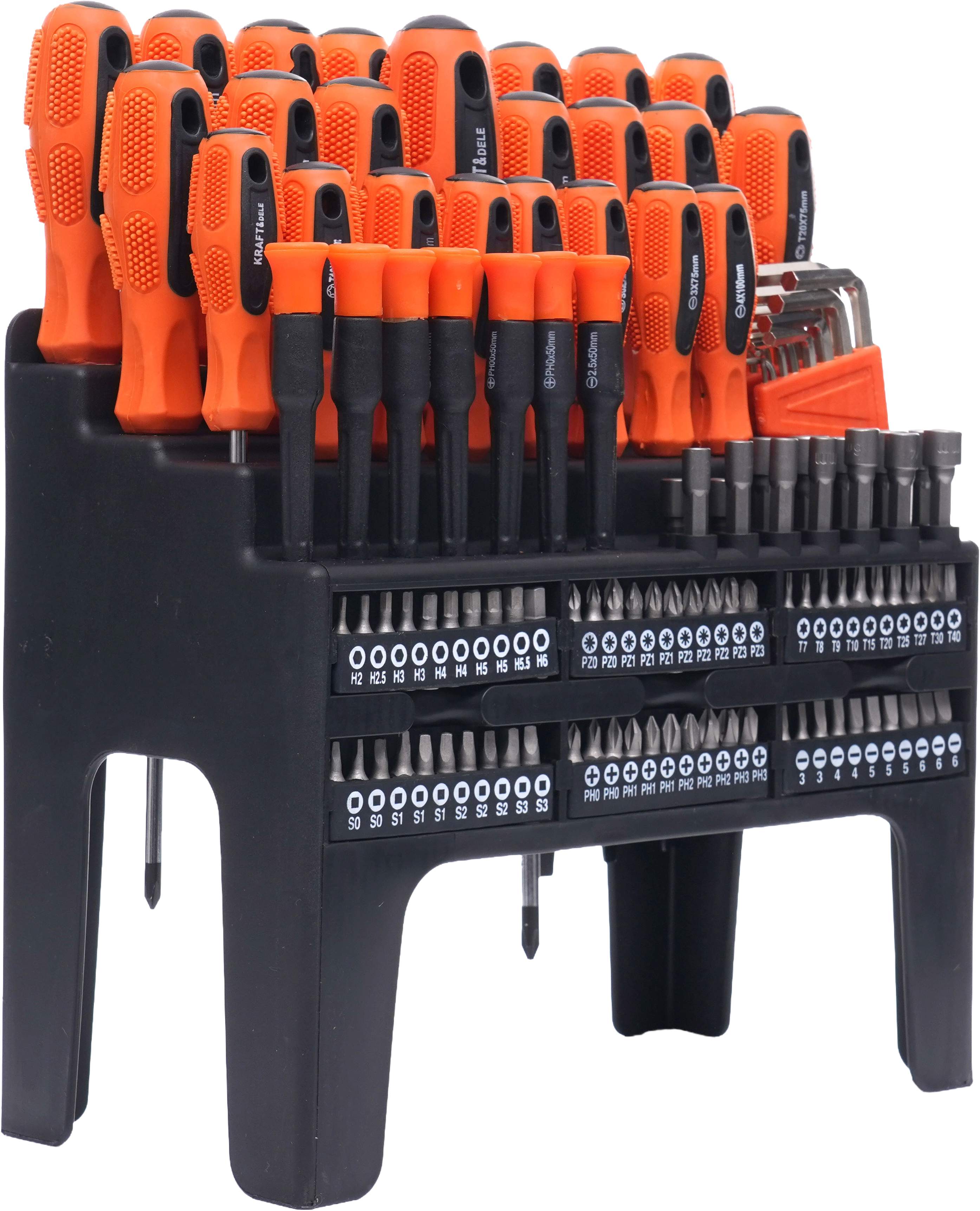 Set di cacciaviti e punte da 122 pezzi. Ergonomico