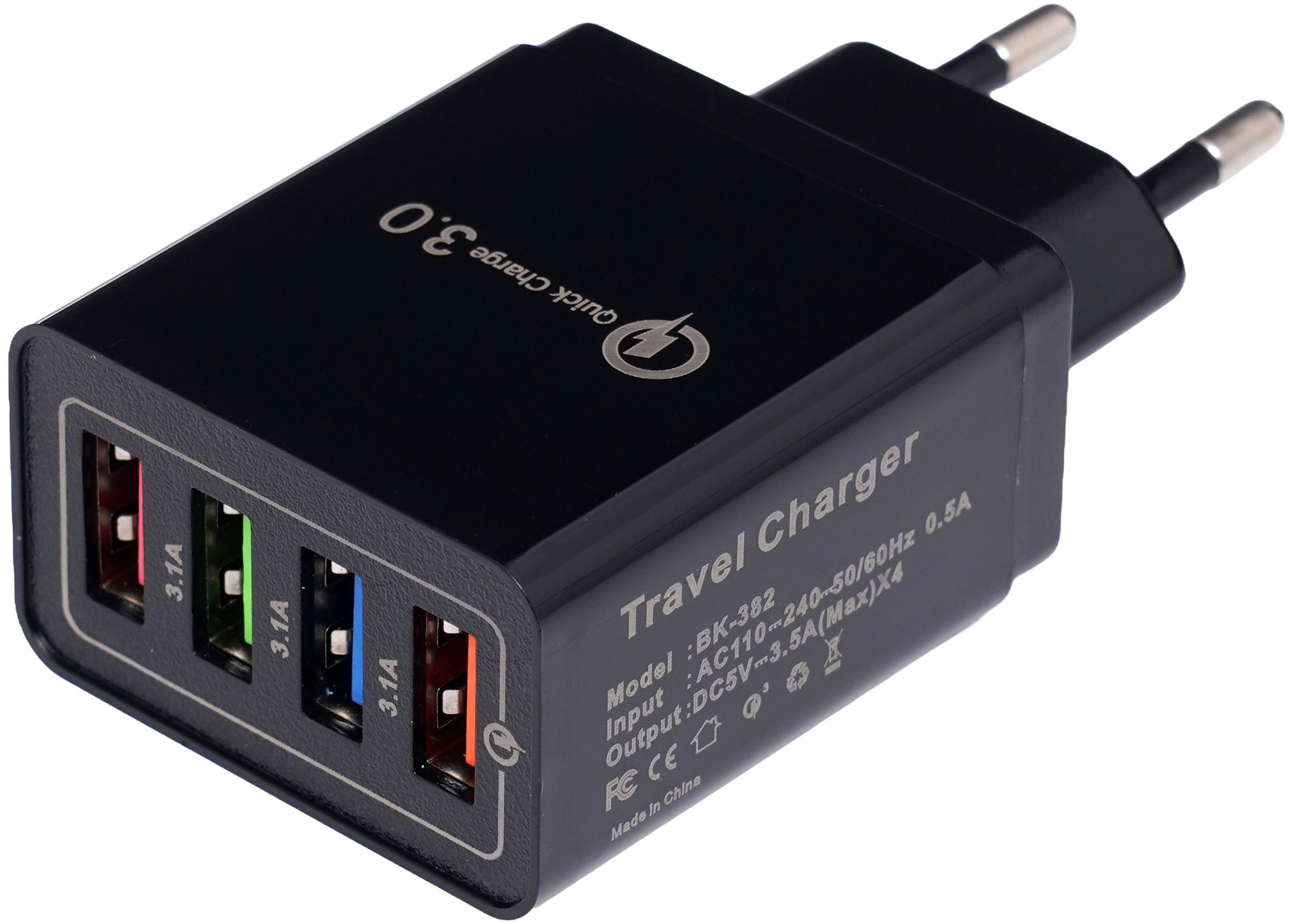 Cargador de pared de 4 puertos QUICK CHARGE 3.0 | Kraft&Dele