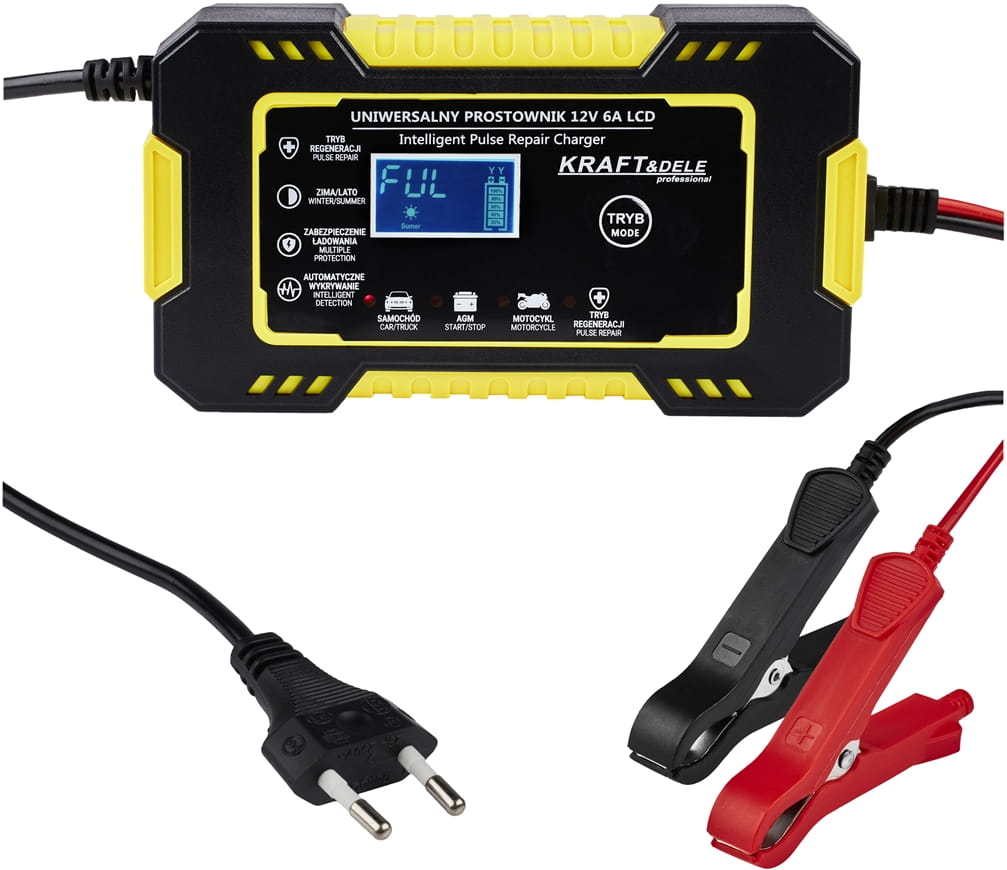 Chargeur de batterie universel 12 V 6 A avec écran LCD | Kraft&Dele
