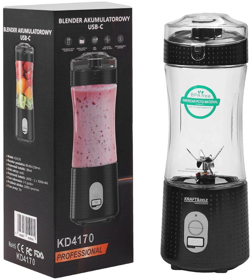 Frullatore ricaricabile USB-C 380ml | Kraft&Dele
