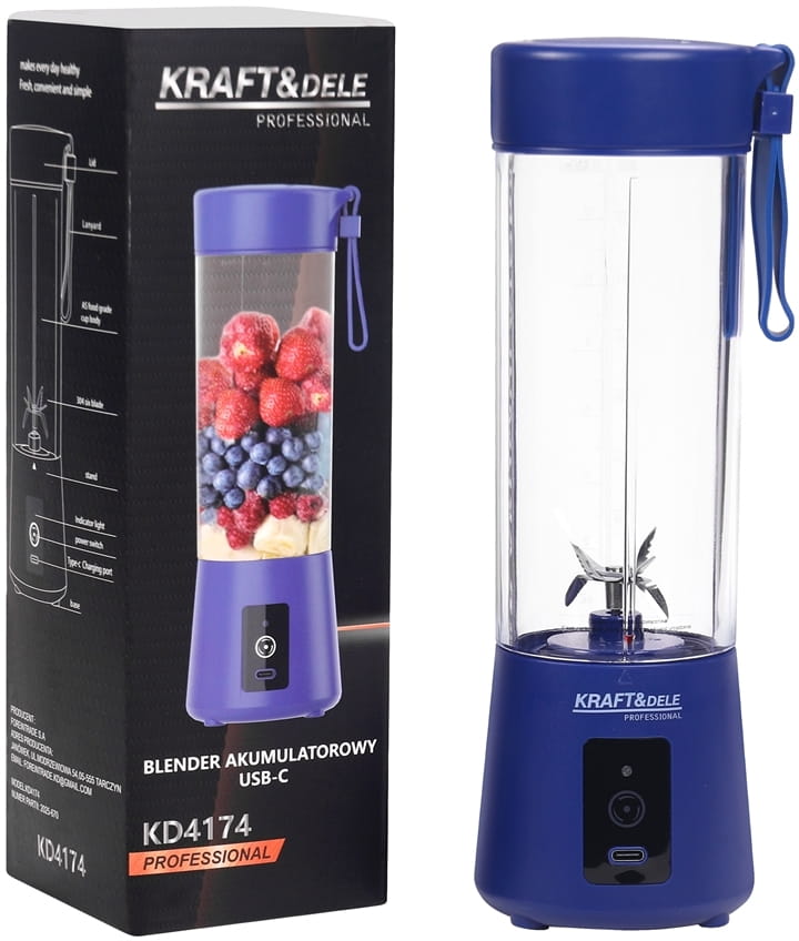Frullatore ricaricabile USB-C 400ml Blu