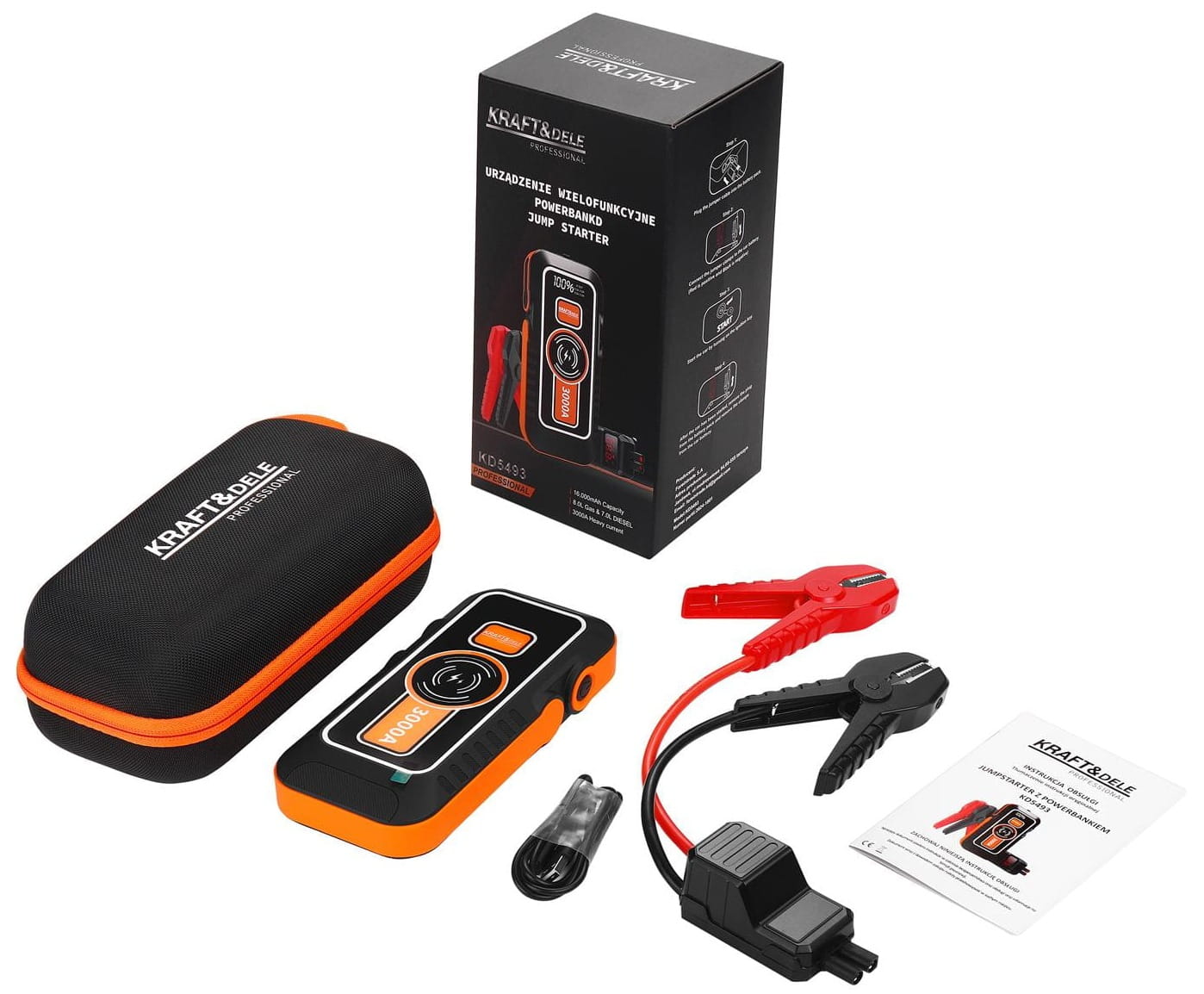 Batería externa multifuncional de 16000 mAh con estuche